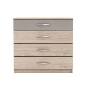 Demeyere ladekast Graphic 4 lades - licht eikenkleur - Leen Bakker