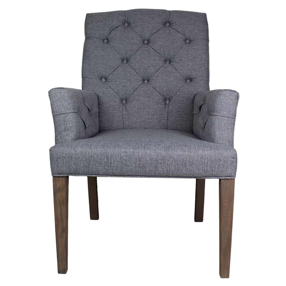HSM Collection eetkamerstoel London met arm - lichtgrijs - Leen Bakker HSM Collection eetkamerstoel London met arm - lichtgrijs - Leen Bakker