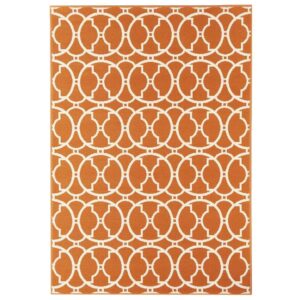 Floorita binnen/buitentapijt Interlaced - oranje - 160x230 cm - Leen Bakker