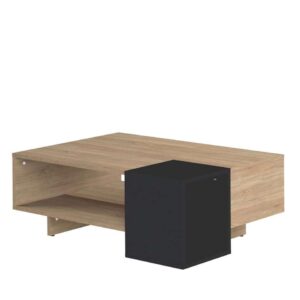 Symbiosis salontafel Kube - eikenkleur/zwart - 34x89x67 cm - Leen Bakker