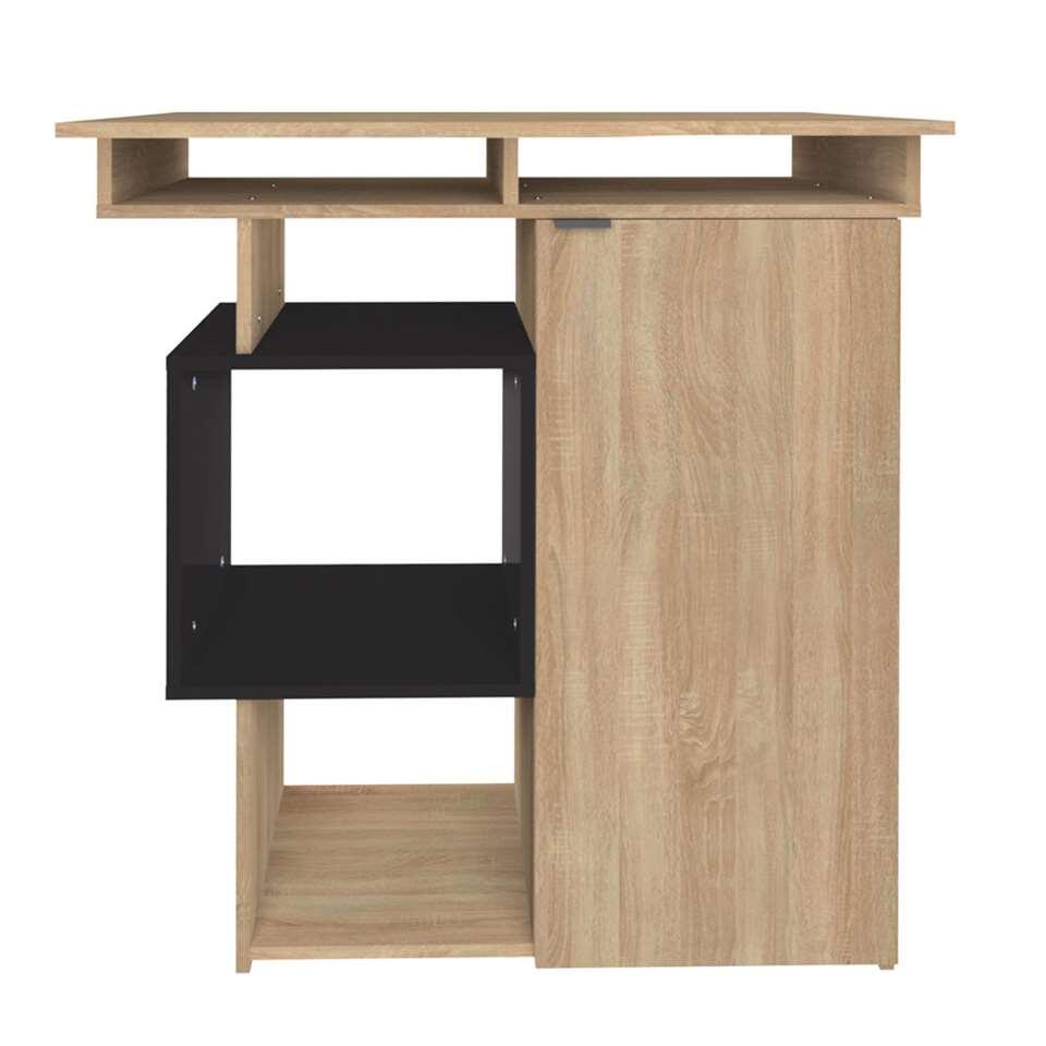 Symbiosis bartafel Kube - eikenkleur/zwart - 101,1x89,5x67 cm - Leen Bakker Symbiosis bartafel Kube - eikenkleur/zwart - 101