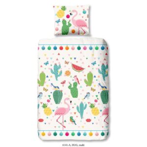 Good morning kinderdekbedovertrek Hug - veelkleurig - 140x200/220 cm - Leen Bakker