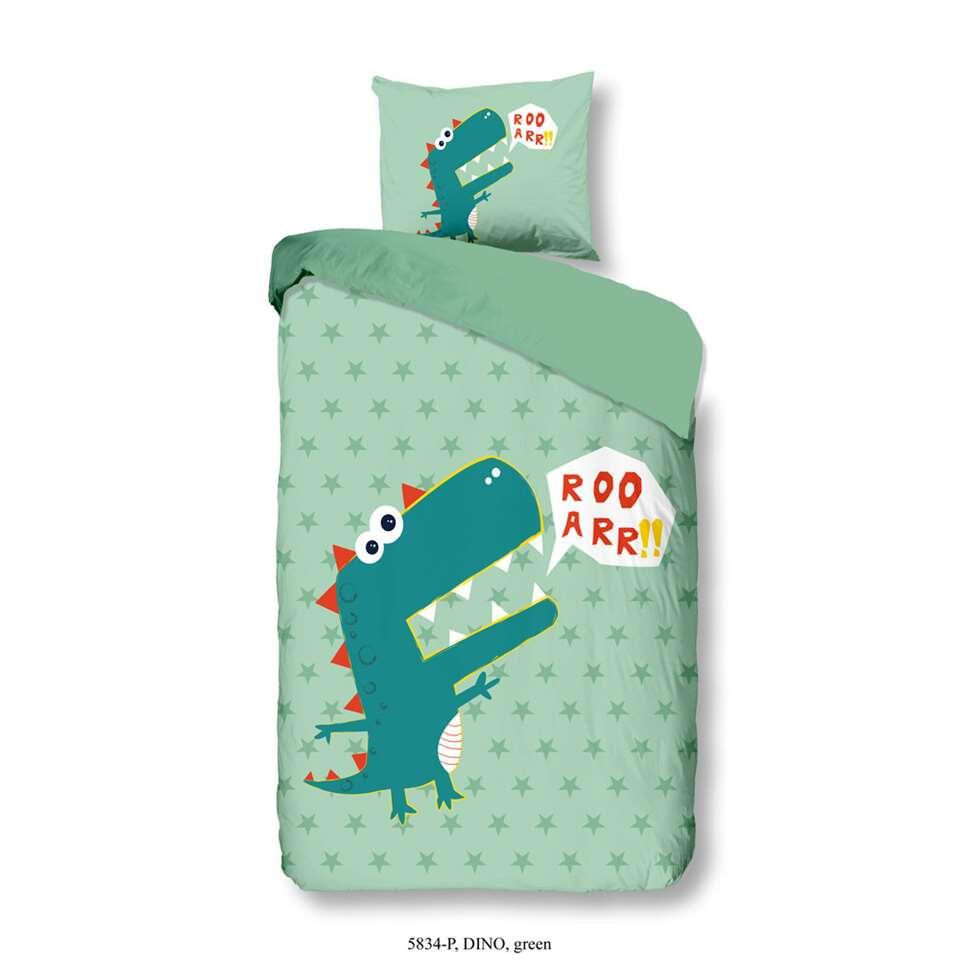 Good Morning kinderdekbedovertrek Dino - groen - 140x200/220 cm - Leen Bakker Good Morning kinderdekbedovertrek Dino - groen - 140x200/220 cm - Leen Bakker