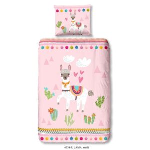 Good Morning kinderdekbedovertrek Lama - veelkleurig - 140x200/220 cm - Leen Bakker