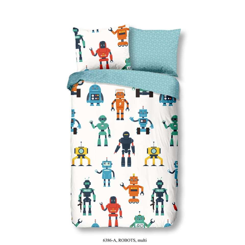Good Morning kinderdekbedovertrek Robots - veelkleurig - 140x200/220 cm - Leen Bakker Good Morning kinderdekbedovertrek Robots - veelkleurig - 140x200/220 cm - Leen Bakker
