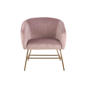 Fauteuil Belfast - fluweel - roze - Leen Bakker