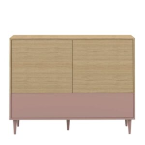 Symbiosis dressoir Esby - eikenkleur/oudroze - 95