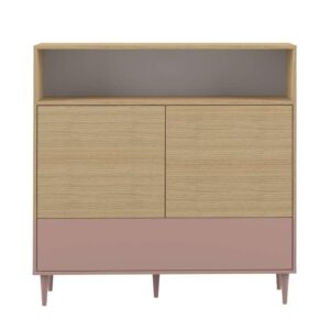 Symbiosis wandkast Esby - eikenkleur/oudroze - 121