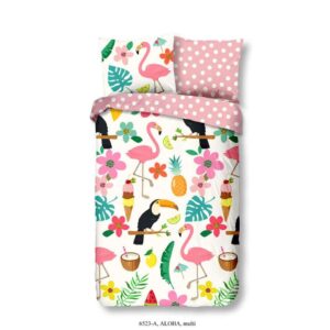 Good Morning kinderdekbedovertrek Aloha - veelkleurig - 140x200/220 cm - Leen Bakker
