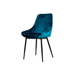 Tenzo eetkamerstoel Lex (2 stuks) - fluweel - petrolblauw - Leen Bakker