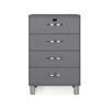 Tenzo ladekast Malibu 4 lades - grijs - 92x60x41 cm - Leen Bakker