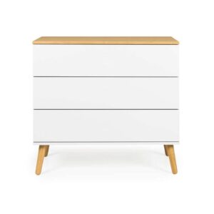 Tenzo ladekast Dot 3 lades - wit/eikenkleur - 79x90x43 cm - Leen Bakker