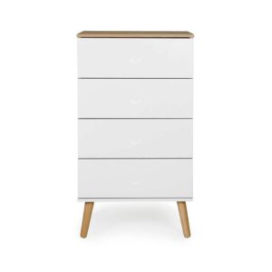 Tenzo ladekast Dot 4 lades - wit/eikenkleur - 98x55x43 cm - Leen Bakker