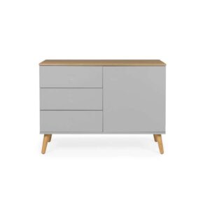 Tenzo dressoir Dot - grijs/eikenkleur - 79x109x43 cm - Leen Bakker