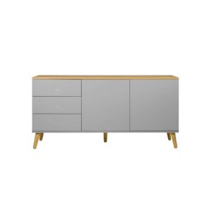 Tenzo dressoir Dot - grijs/eikenkleur - 79x162x43 cm - Leen Bakker