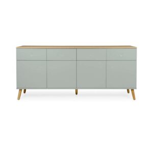 Tenzo dressoir Dot - lichtgroen/eikenkleur - 79x192x43 cm - Leen Bakker