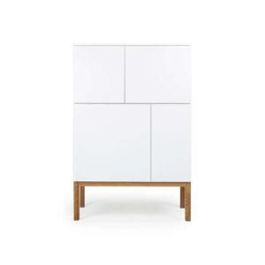 Tenzo wandkast Patch - wit/eikenkleur - 138x92x40 cm - Leen Bakker