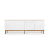Tenzo dressoir Patch 4 deuren en 1 lade - eikenkleur/wit/eikenkleur - 85x238,5x47 cm - Leen Bakker Tenzo dressoir Patch 4 deuren en 1 lade - eikenkleur/wit/eikenkleur - 85x238