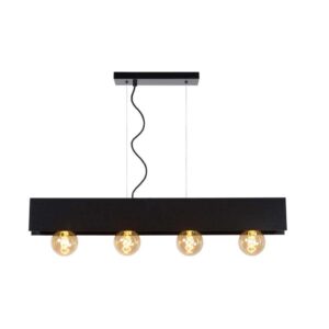 Lucide hanglamp Surtus - zwart - 90x7x130 cm - Leen Bakker