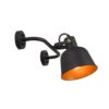 Lucide wandlamp Pia - zwart - 37,5x26,5x19,5 cm - Leen Bakker Lucide wandlamp Pia - zwart - 37