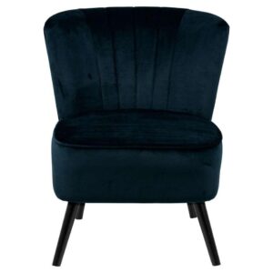 Fauteuil Auburn - fluweel - marineblauw - Leen Bakker