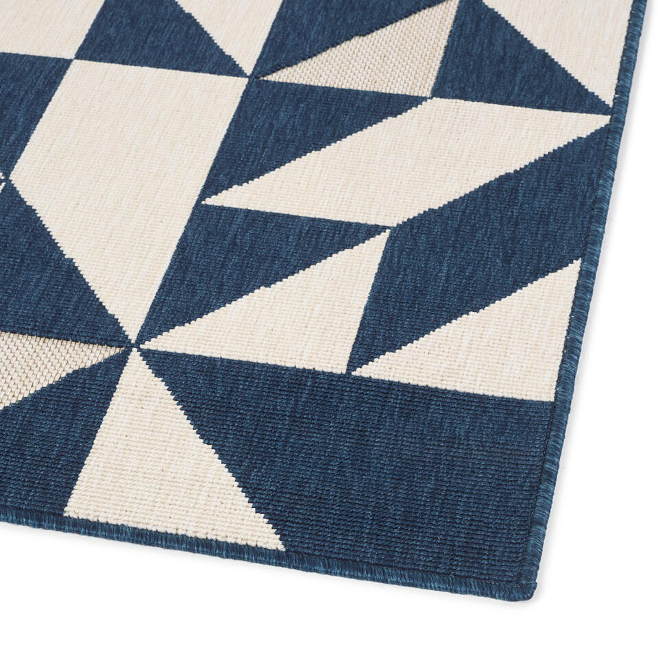 Tapijt Lecci - blauw/crème - 160x230 cm - Leen Bakker Tapijt Lecci - blauw/crème - 160x230 cm - Leen Bakker