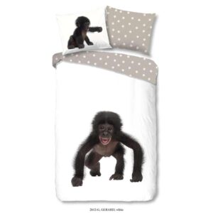 Good Morning dekbedovertrek Gerard - wit - 140x200/220 cm - Leen Bakker