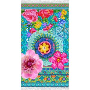 Happiness strandlaken Adventures - veelkleurig - 100x180 cm - Leen Bakker