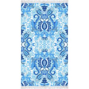 Happiness strandlaken Yogi - blauw - 100x180 cm - Leen Bakker