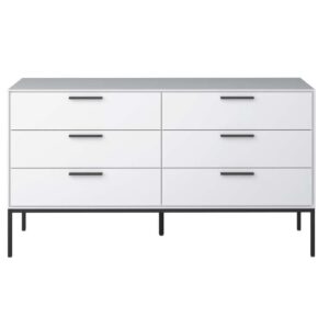 Ladekast Slimline 6 lades - wit - 70x130x40 cm - Leen Bakker