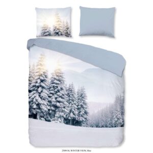 Pure dekbedovertrek Winterview - blauw - 240x200/220 cm - Leen Bakker