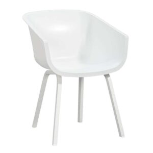 Hartman kuipstoel Amalia - wit - onderstel in aluminium - Leen Bakker