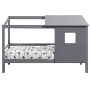 Bed Ties met opzetdak - antraciet - 90x200 cm - Leen Bakker