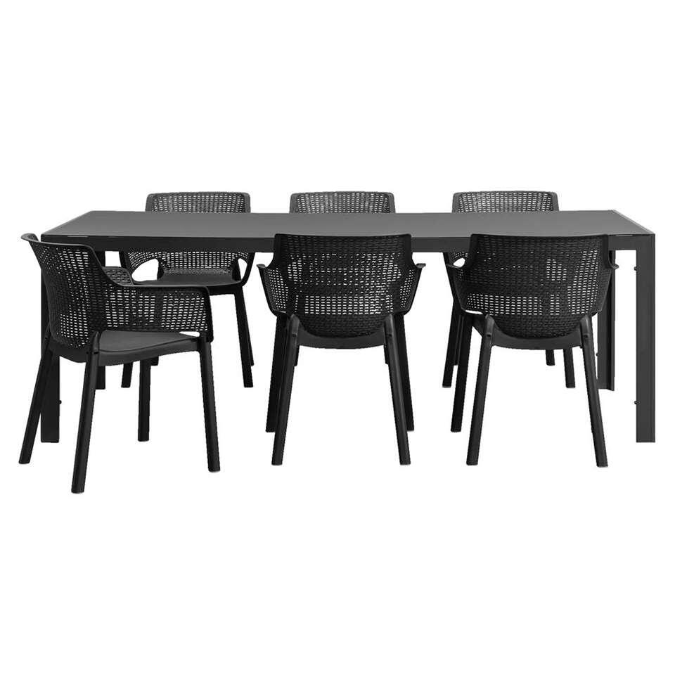 Le Sud tuinset Eva Savoie - antracietkleur - 7-delig - Leen Bakker Le Sud tuinset Eva Savoie - antracietkleur - 7-delig - Leen Bakker