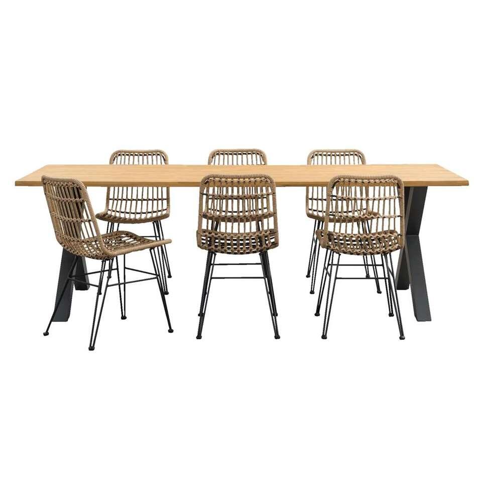 Le Sud tuinset Voiron Lorraine - naturelkleur - 7-delig - Leen Bakker Le Sud tuinset Voiron Lorraine - naturelkleur - 7-delig - Leen Bakker