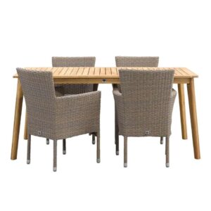 Le Sud tuinset Verona (stapelstoel) Dijon - grijs - 5-delig - Leen Bakker