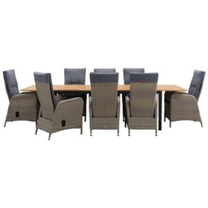 Le Sud tuinset Verona (standenstoel) Reims (uitschuifbare tafel) - grijs - 9-delig - Leen Bakker