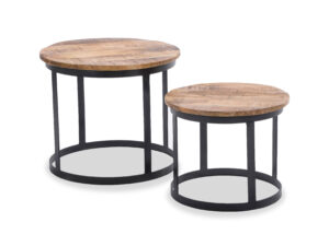 Richter young design Set van 2 bijzettafels - Mangohout/metaal Hout