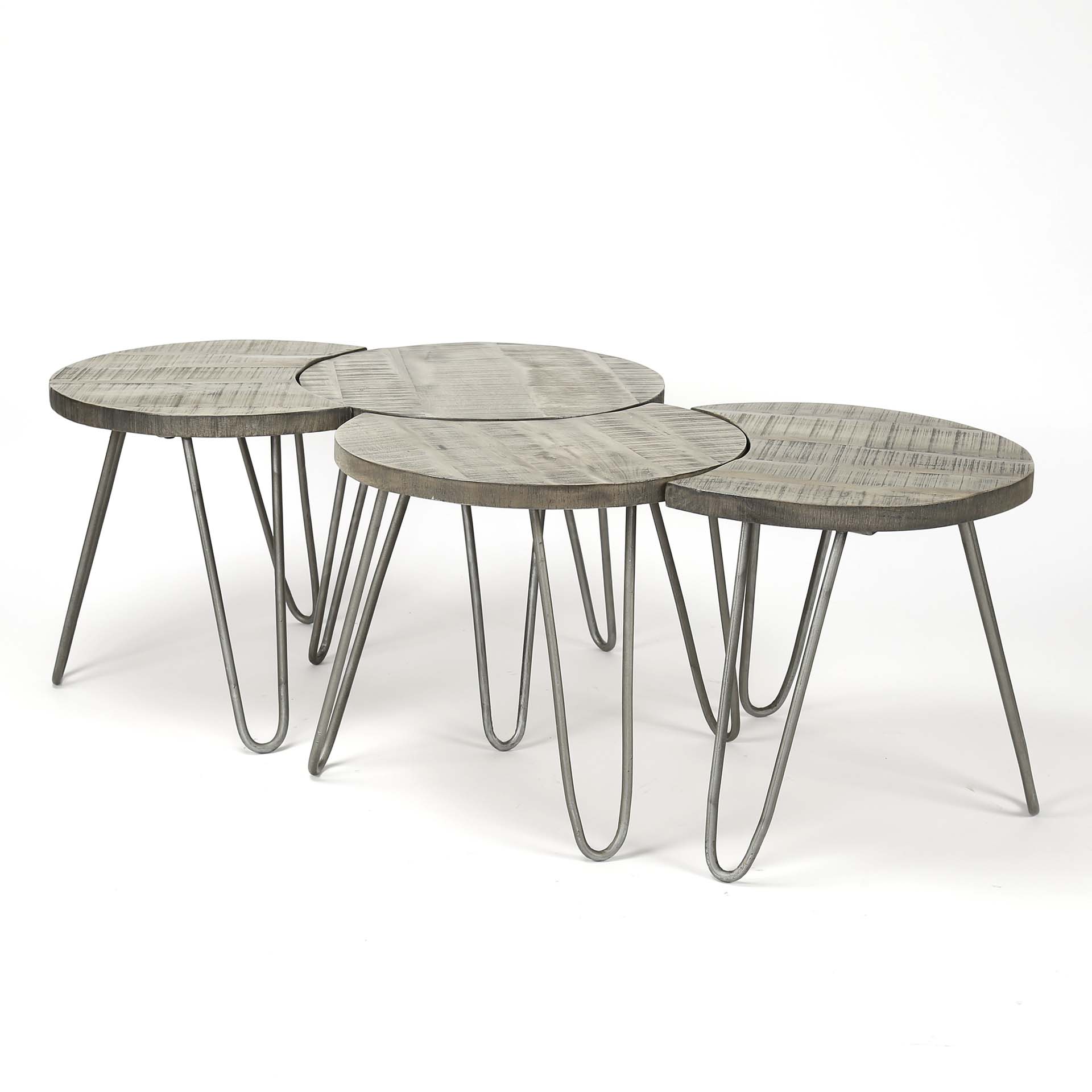 Richter young design Salontafel (set van 4) - Massief mangohout Hout Richter young design Salontafel (set van 4) - Massief mangohout Hout