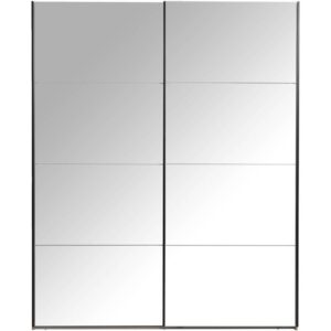 Schuifdeurkast Bergamo met spiegeldeuren - eikenkleur - 221x178