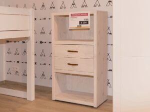 Lifetime Toonzaalmodel: Boekenkast met 2 laden - kleur: Whitewash Hout