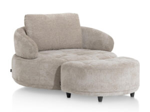 Henders & hazel Draaifauteuil met poef BORGIA - Champagne Beige