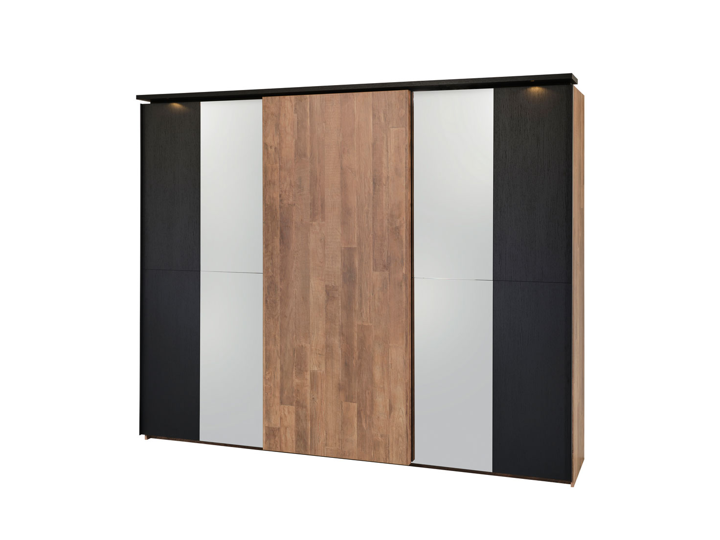 Meubar Schuifdeurkast JAIPUR - Old teak + elegant black Hout Meubar Schuifdeurkast JAIPUR - Old teak + elegant black Hout