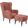 Richter young design Fauteuil en voetbank IBIZA - Poso Rosa Roze Richter young design Fauteuil en voetbank IBIZA - Poso Rosa Roze