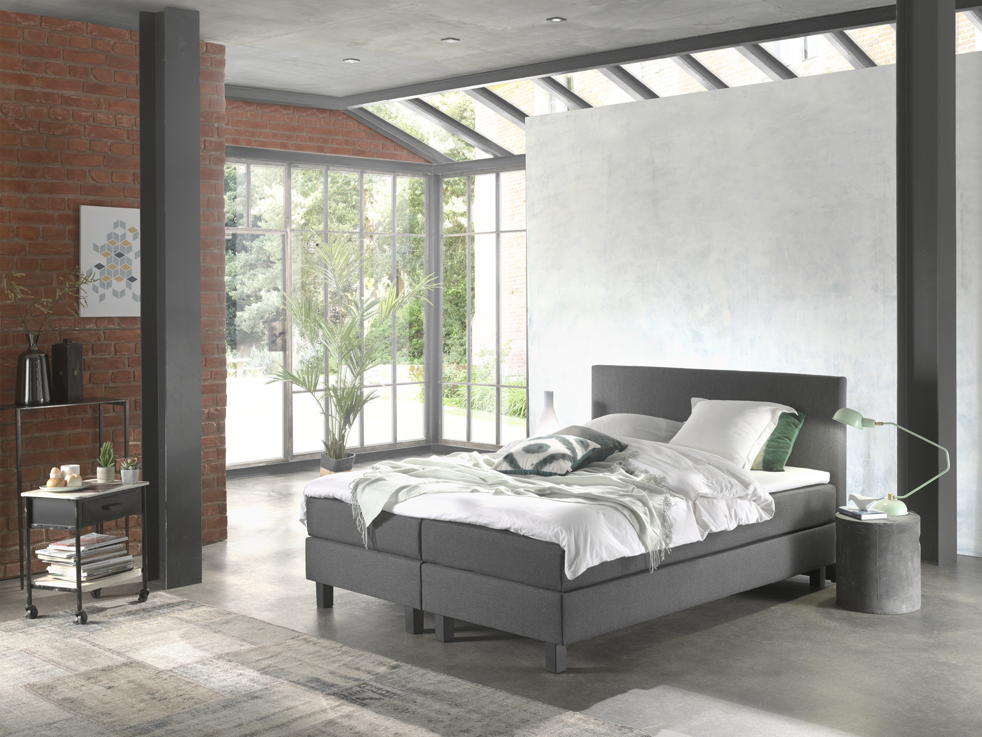 Richter young design Boxspring MILO 160 cm - Antraciet Grijs Richter young design Boxspring MILO 160 cm - Antraciet Grijs