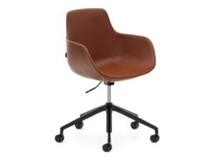Kave home Bureaustoel TISSIANA - Bruin kunstleder Bruin