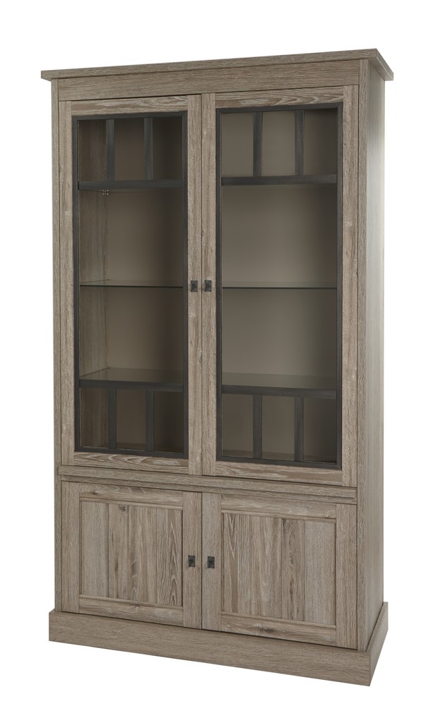 Meubar Kast vitrine YORK - Crystal Oak Beige Bruin Meubar Kast vitrine YORK - Crystal Oak Beige Bruin