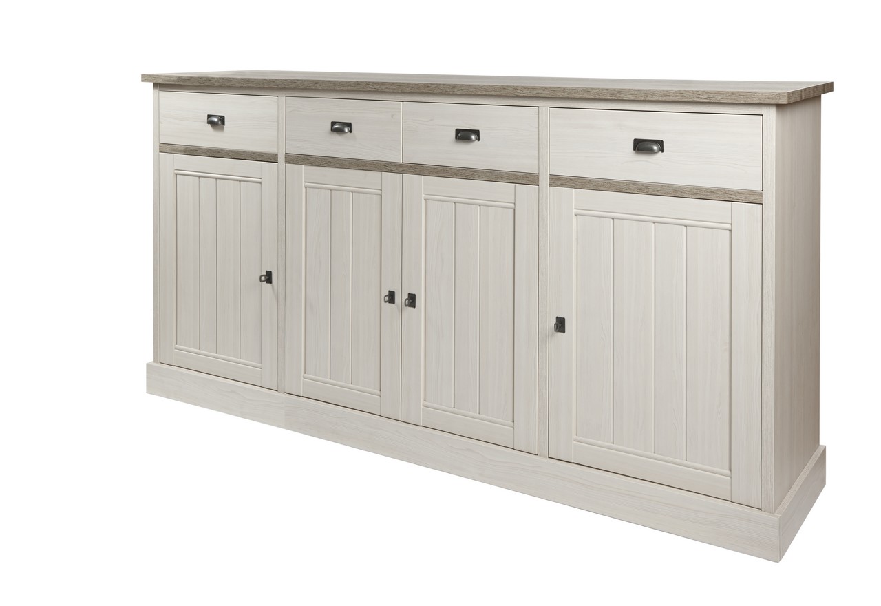 Meubar Hoge dressoir YORK - Lariks & Crystal oak beige Beige Meubar Hoge dressoir YORK - Lariks & Crystal oak beige Beige