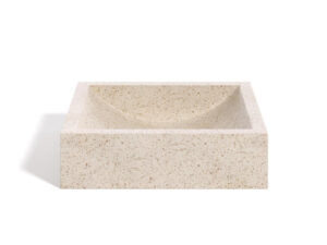 Kave home Waskom DELINA - Wit Terrazzo Wit