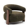 Kave home Fauteuil GRANITE - Groen/Walnoot Groen